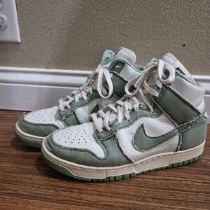 Green Denim Nike Dunks High